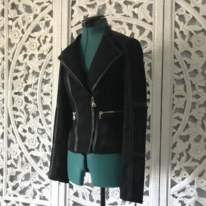NWT H&M - Black Suede & Vegan Leather Moto Jacket
